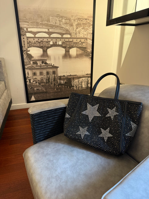 【ショップチャンネルOA商品】星柄ラインストーントートバッグポーチセット 17-0998