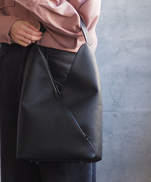 【ショップチャンネルOA商品】レザートライアングルトートバッグ 18-1190