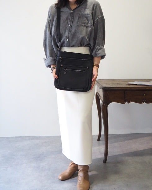 男女兼用 はっ水ポケットたっぷりショルダーバッグ 12-0132S