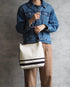 ニットライク ボーダー柄ワンショルダートートバッグ 12-1239