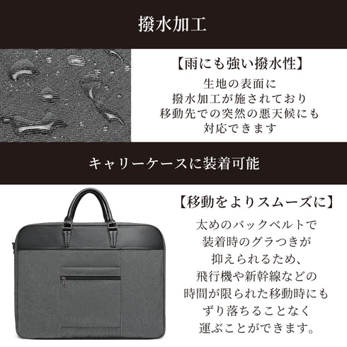 【メンズ】 ガーメントバッグ ハンガー付き ショルダー付き スーツ ビジネス 19-8066