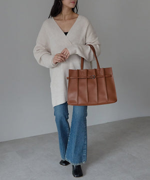 ベルトモチーフプリーツデザイントートバッグ 12-1227