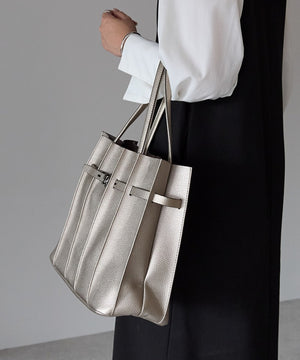 ベルトモチーフプリーツデザイントートバッグ 12-1227