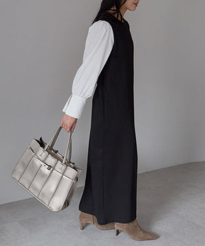 ベルトモチーフプリーツデザイントートバッグ 12-1227