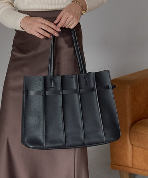 ベルトモチーフプリーツデザイントートバッグ 12-1227