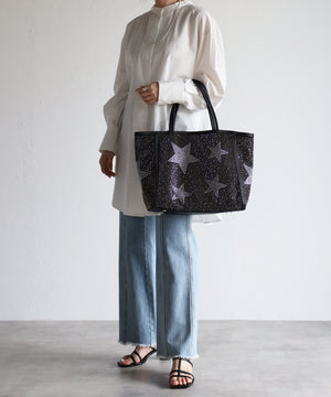 【ショップチャンネルOA商品】星柄ラインストーントートバッグポーチセット　17-0998