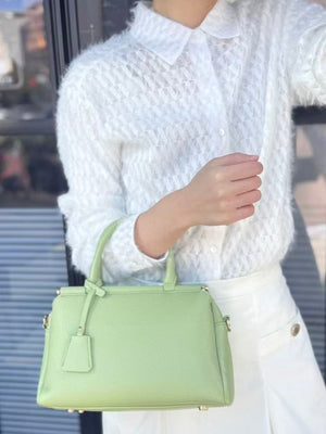 2WAY3室構造バーハンドルバッグ キーチャーム付き 12-1207