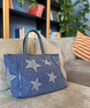 【ショップチャンネルOA商品】星柄ラインストーントートバッグポーチセット　17-0998