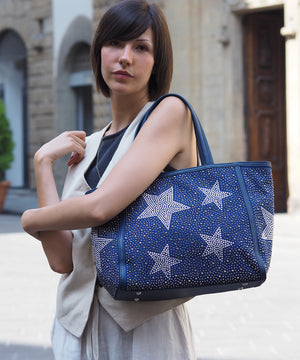 【ショップチャンネルOA商品】星柄ラインストーントートバッグポーチセット　17-0998