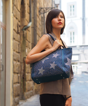 【ショップチャンネルOA商品】星柄ラインストーントートバッグポーチセット　17-0998