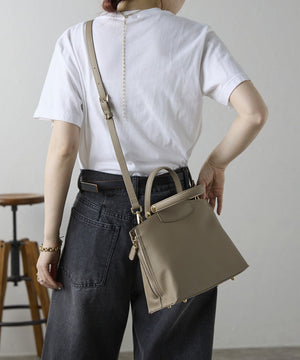 【ショップチャンネルOA商品】レザー ファスナーデザイン 2WAYハンドバッグ 18-1199