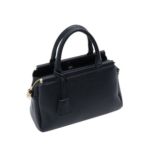 2WAY3室構造バーハンドルバッグ キーチャーム付き 12-1207