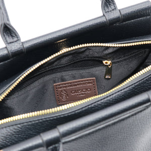 2WAY3室構造バーハンドルバッグ キーチャーム付き 12-1207