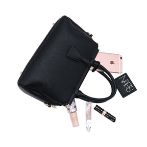 2WAY3室構造バーハンドルバッグ キーチャーム付き 12-1207