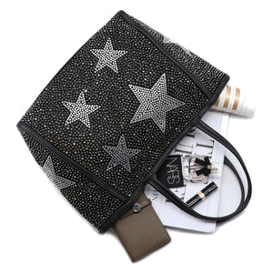 【ショップチャンネルOA商品】星柄ラインストーントートバッグポーチセット　17-0998