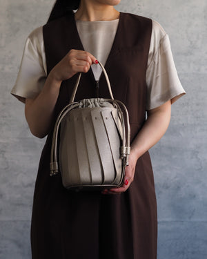 【ショップチャンネルOA商品】プリーツ バケツ型 2WAY ショルダーバッグ 巾着　17-1202
