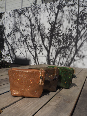 フリンジ付きミニラメポーチ 15-5014